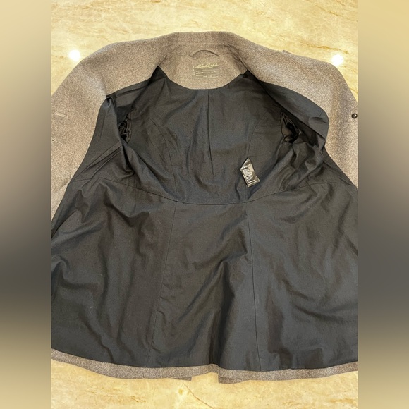 AllSaints Spitalfields Wool Pleated High-Low Tuxedo Jacket Gray UK10/US6 - Picture 3 of 14